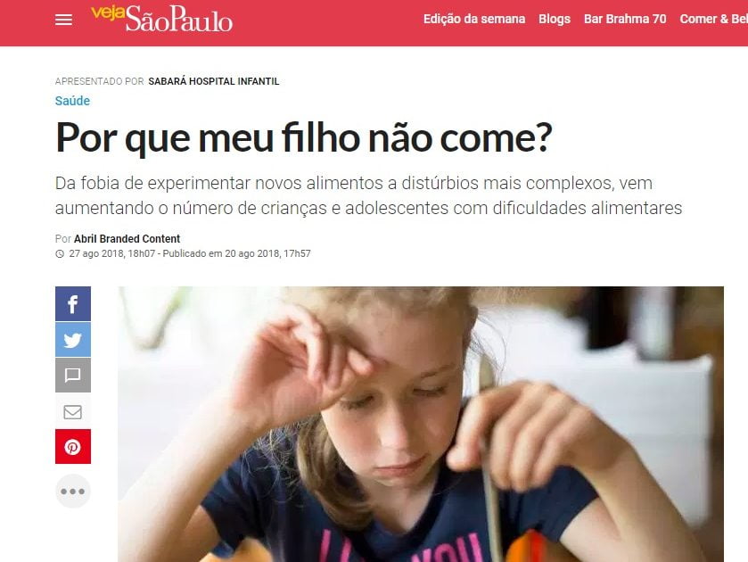 Dr. Mauro Fisberg fala à revista Veja São Paulo sobre alimentação Dr. Mauro Fisberg fala à revista Veja São Paulo sobre alimentação