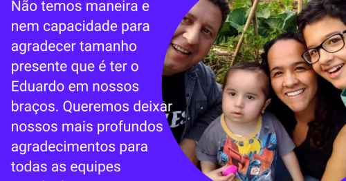 Muito amor e superação! Conheça a história do pequeno Dudu